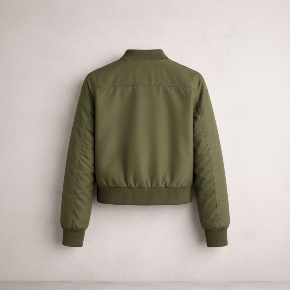 Zelená polyesterová bomber bunda