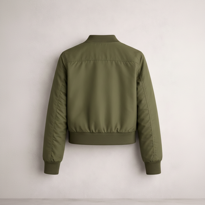 Zelená polyesterová bomber bunda